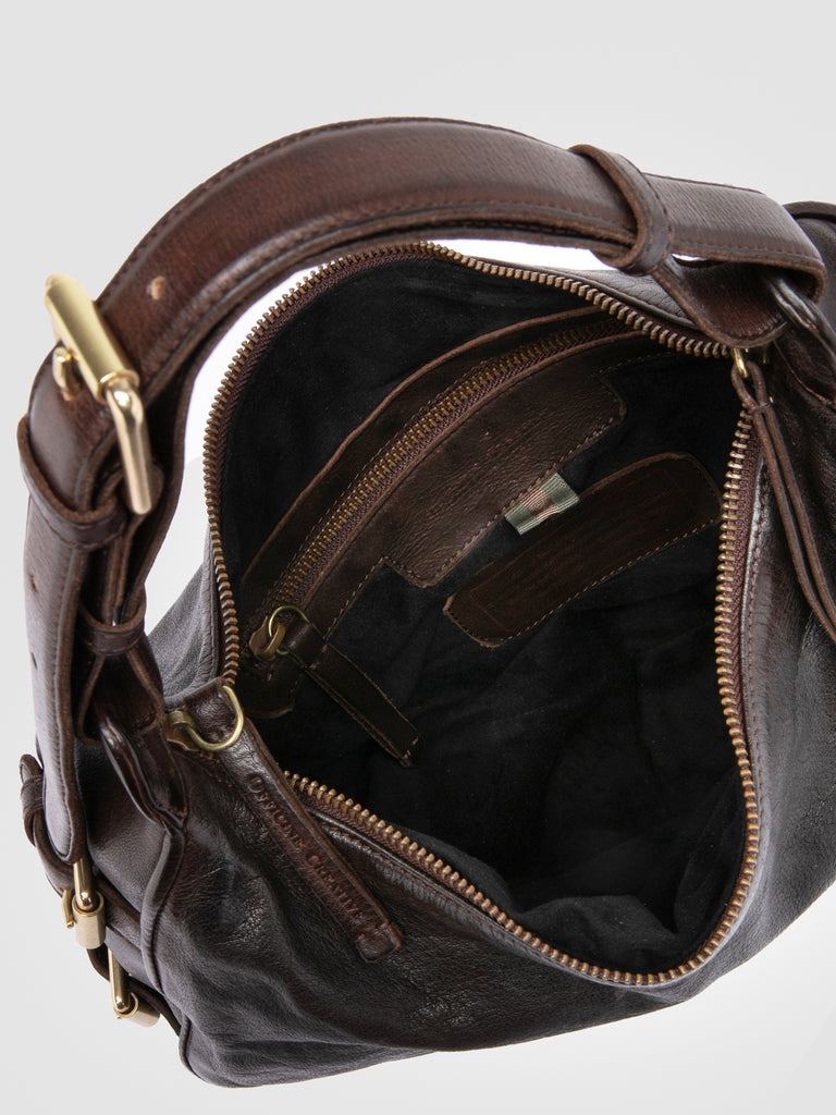 JULIE 016 - Brown Leather Shoulder Bag