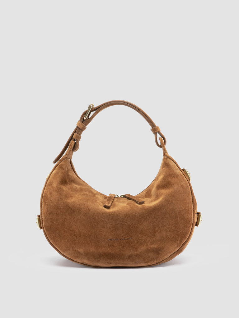 JULIE 016 - Borsa a Spalla in Pelle Scamosciata Marrone