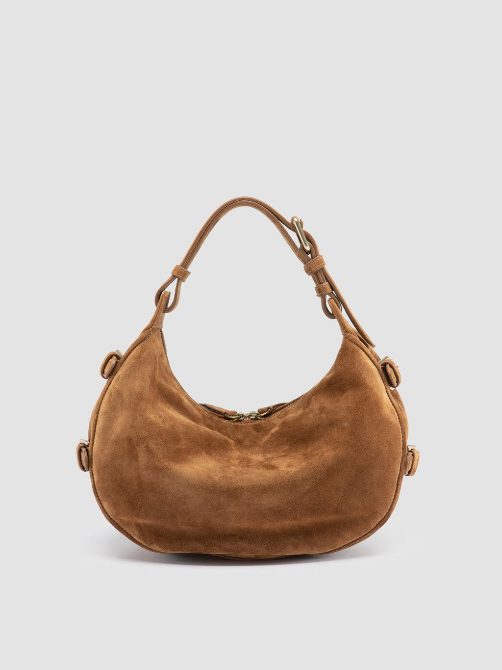 JULIE 016 - Borsa a Spalla in Pelle Scamosciata Marrone - image 4,side view