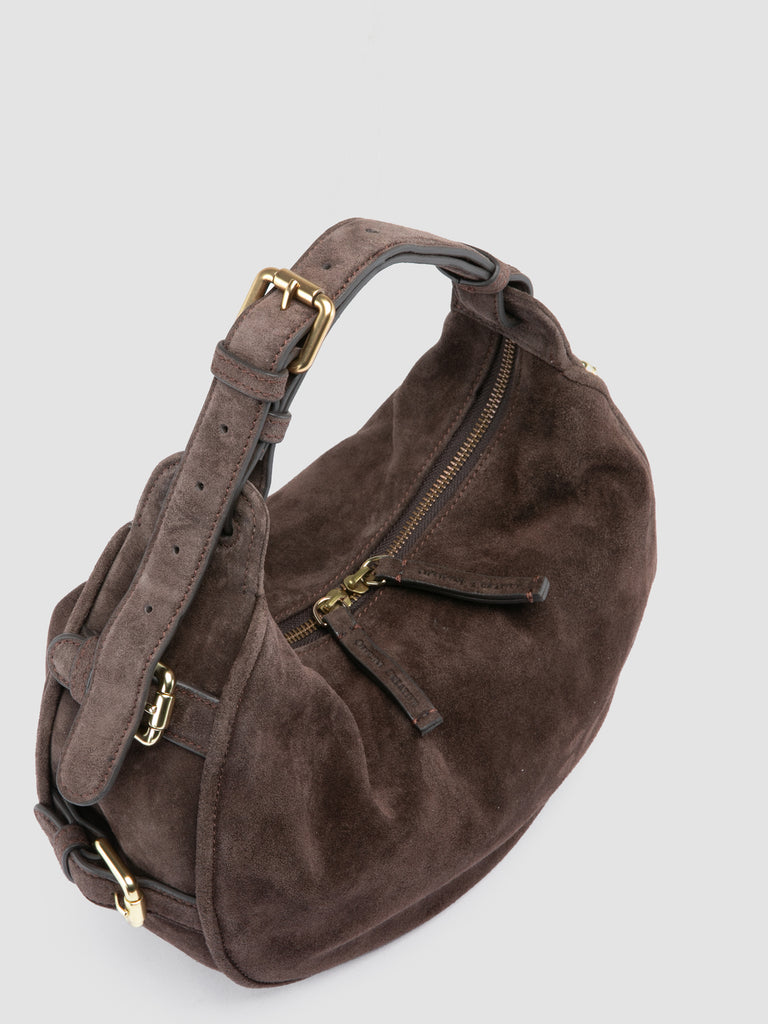 JULIE 016 - Brown Suede Shoulder Bag-hover
