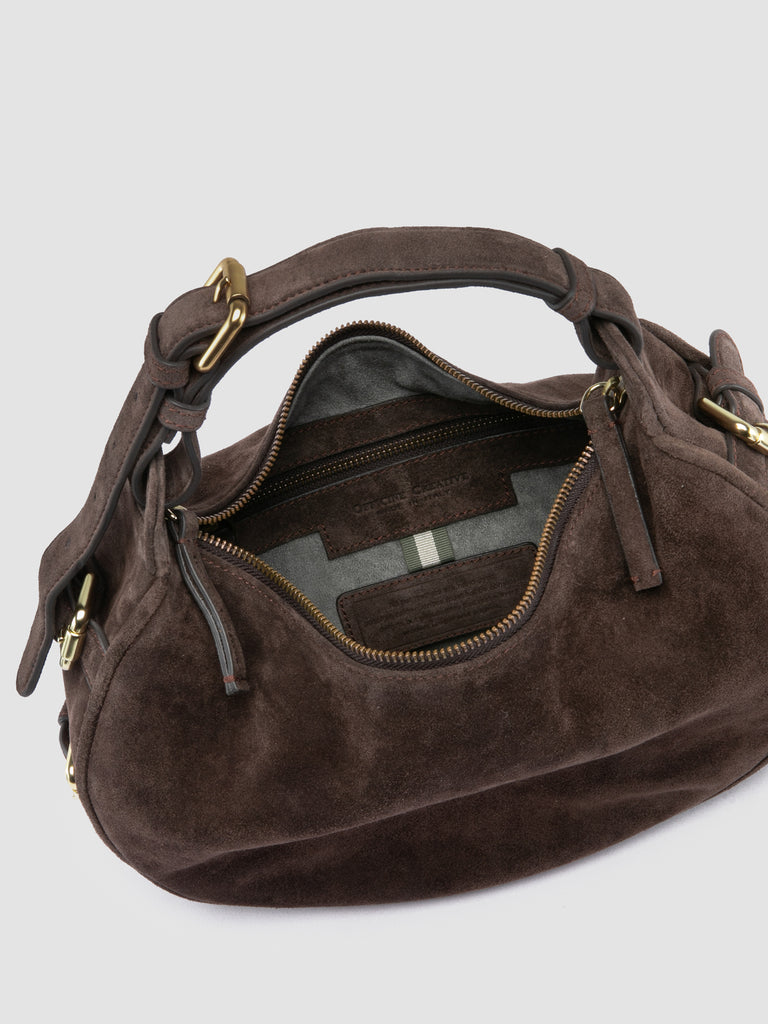 JULIE 016 - Brown Suede Shoulder Bag