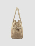 JULIE 019 - Beige Suede Handle Bag - thumb image 5,side view