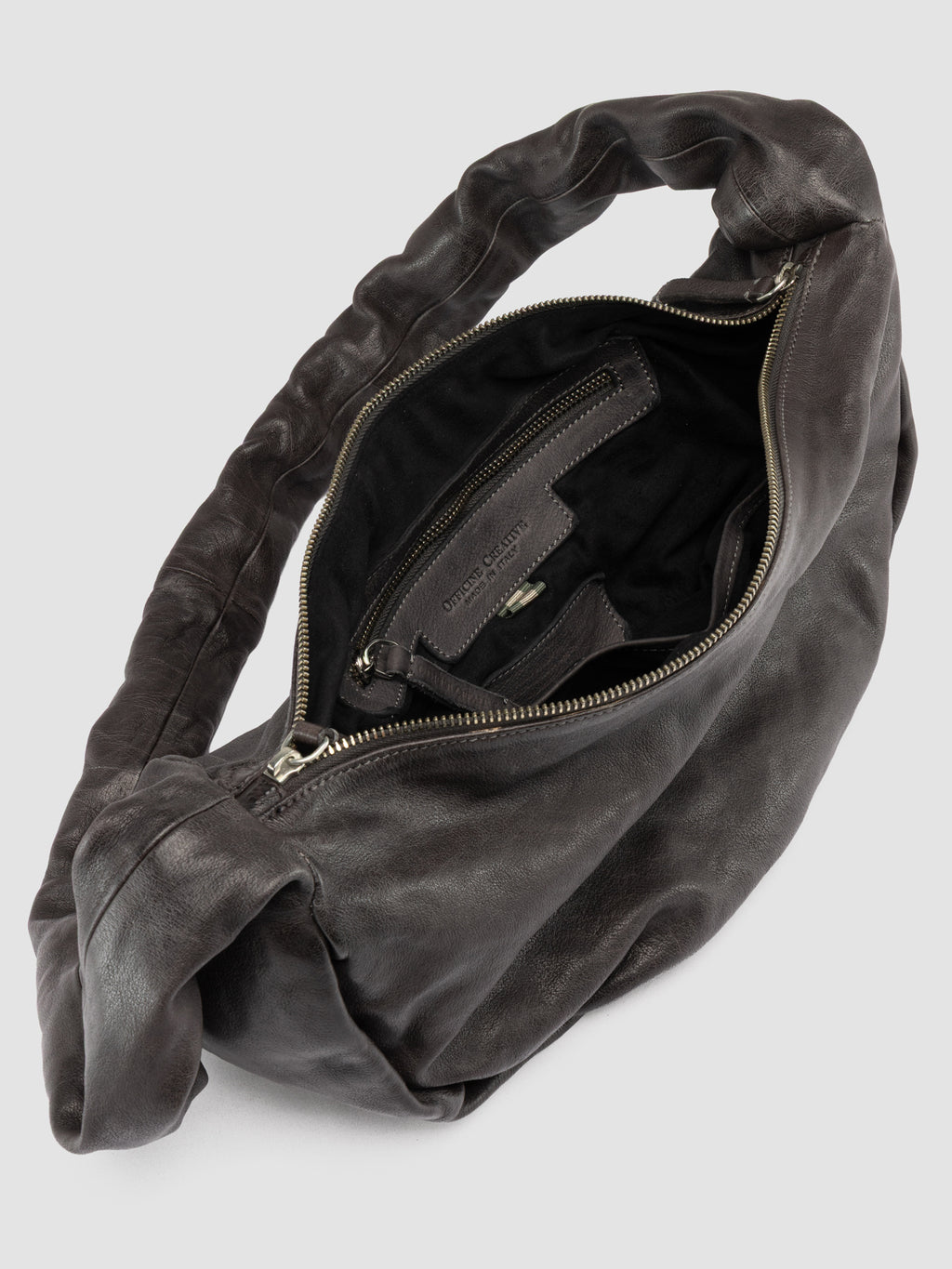 BOLINA 046 - Grey Leather Crossbody Bag - image 6,side view