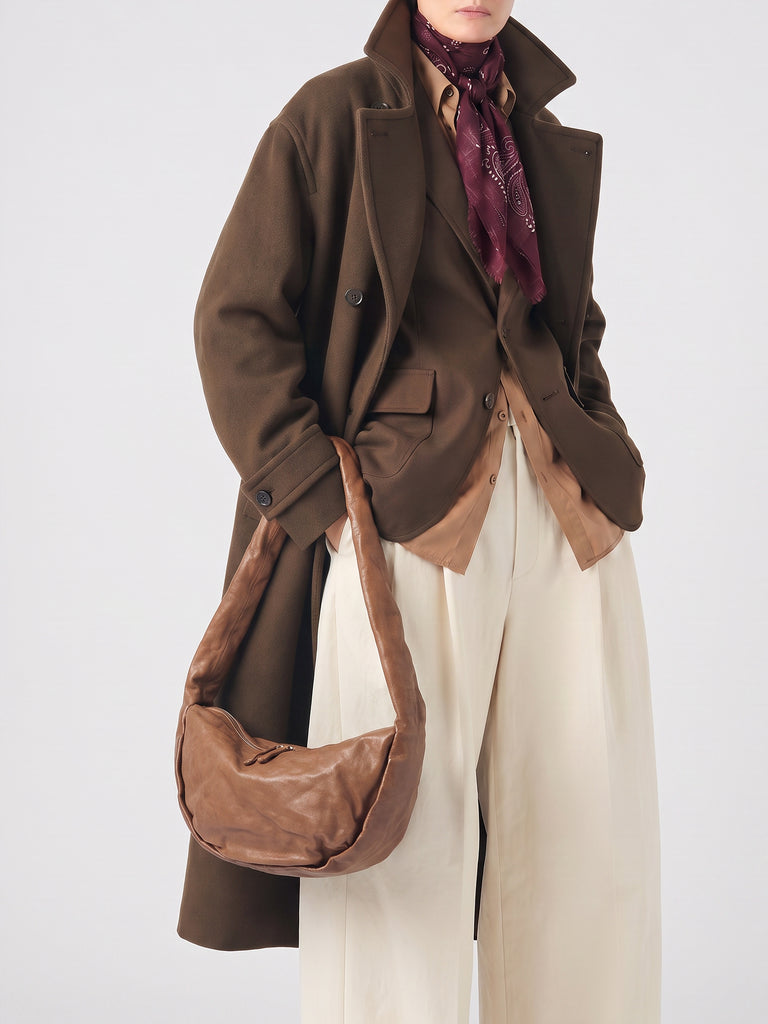 BOLINA 046 - Borsa a Tracolla in Pelle Marrone-hover