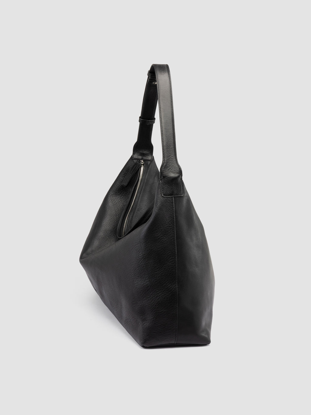 MADERNA 002 - Black Leather Crossbody Bag - image 5,side view