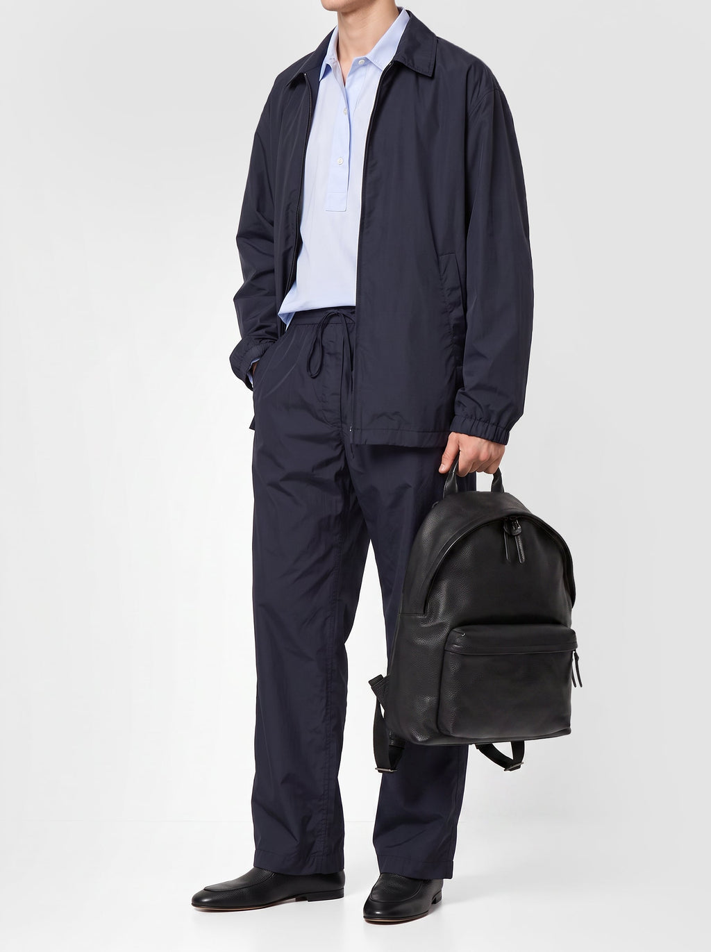 OC PACK 001 - Zaino in Pelle Nera - image 2,side view