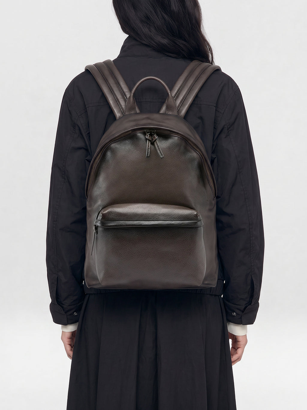 OC PACK 001 - Zaino in Pelle Marrone - image 2,side view