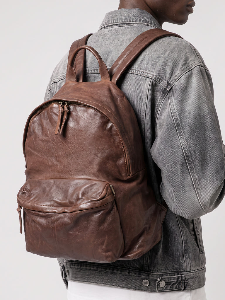 OC PACK 004 - Zaino in Pelle Marrone-hover