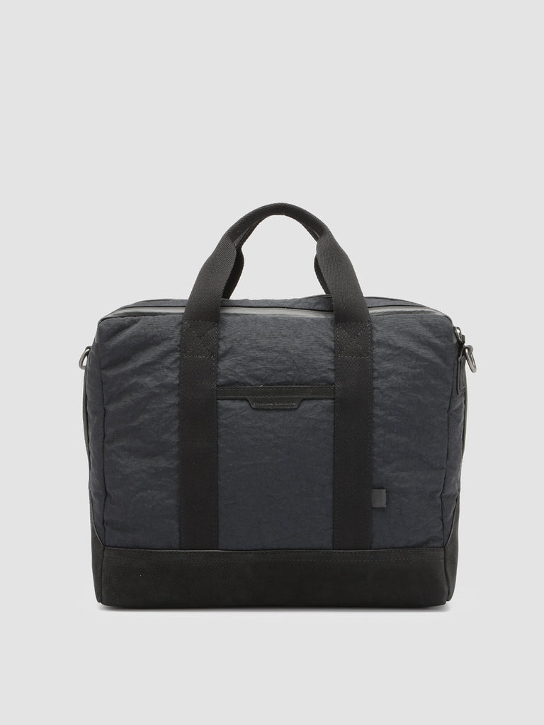 PILOT 002 - Black Nylon & Nubuck Briefcase