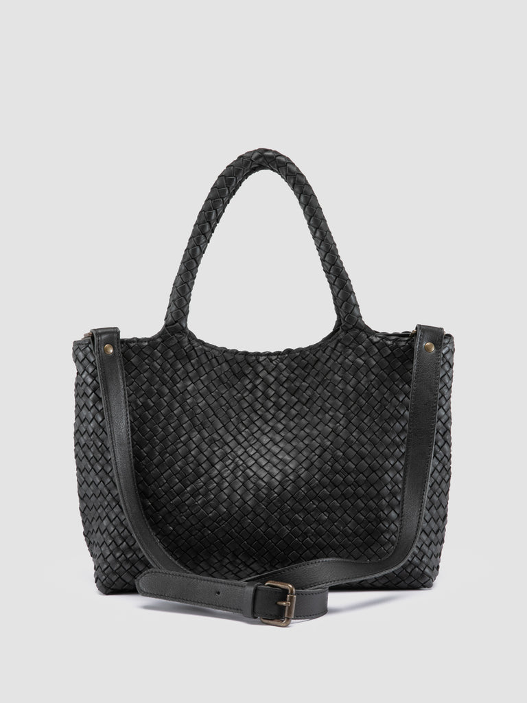 RAQUEL 001 - Black Leather Shoulder Bag