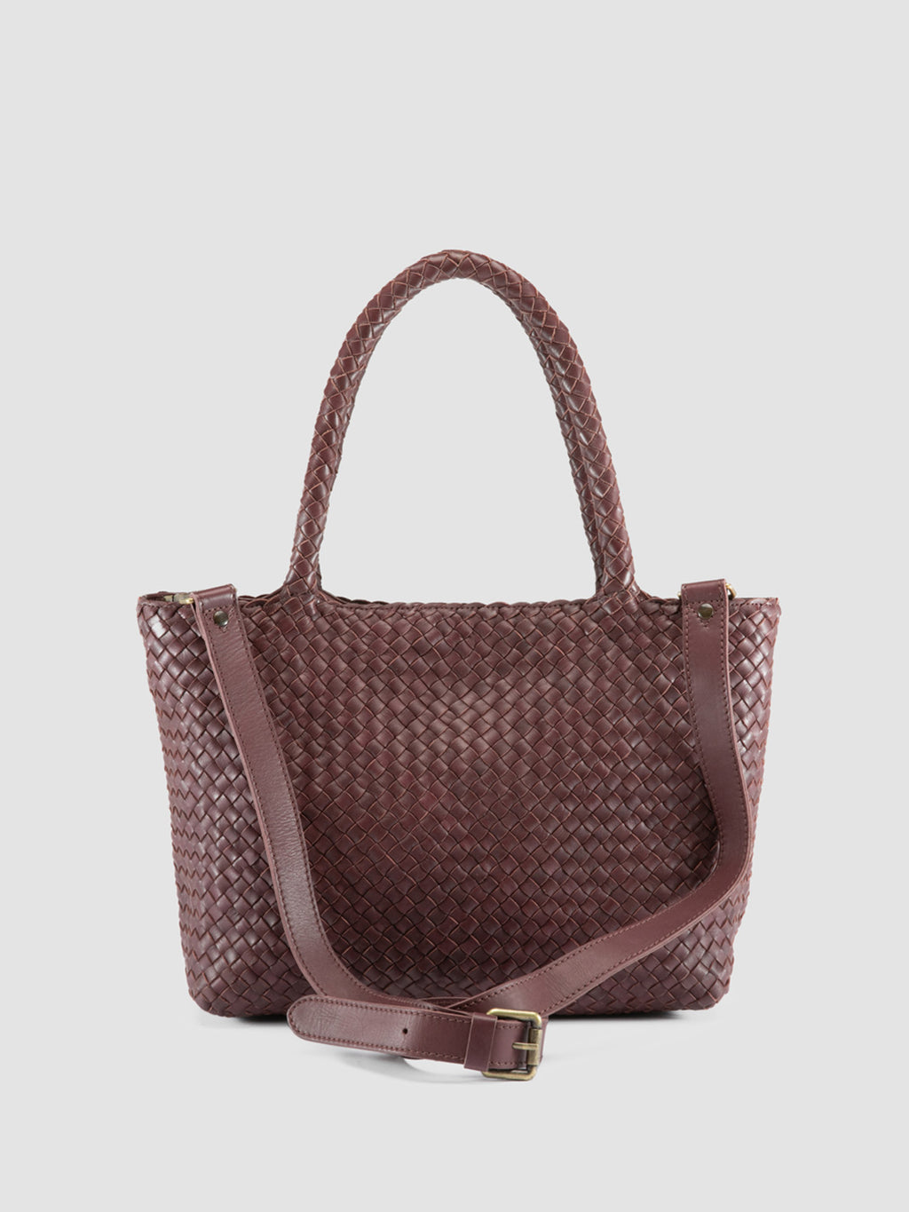 RAQUEL 001 - Burgundy Leather Shoulder Bag - image 4,side view