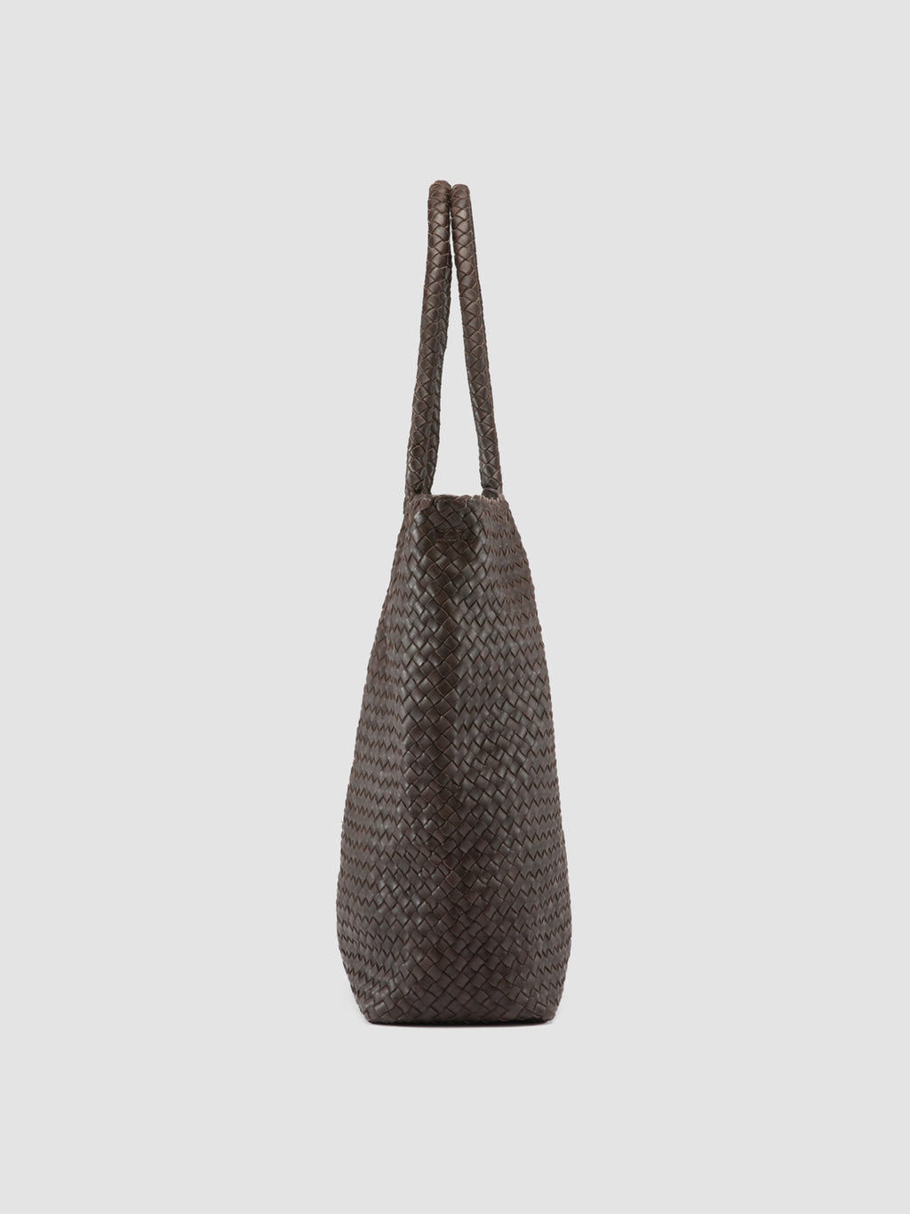 RAQUEL 002 - Brown Leather Shoulder Bag - image 3,side view