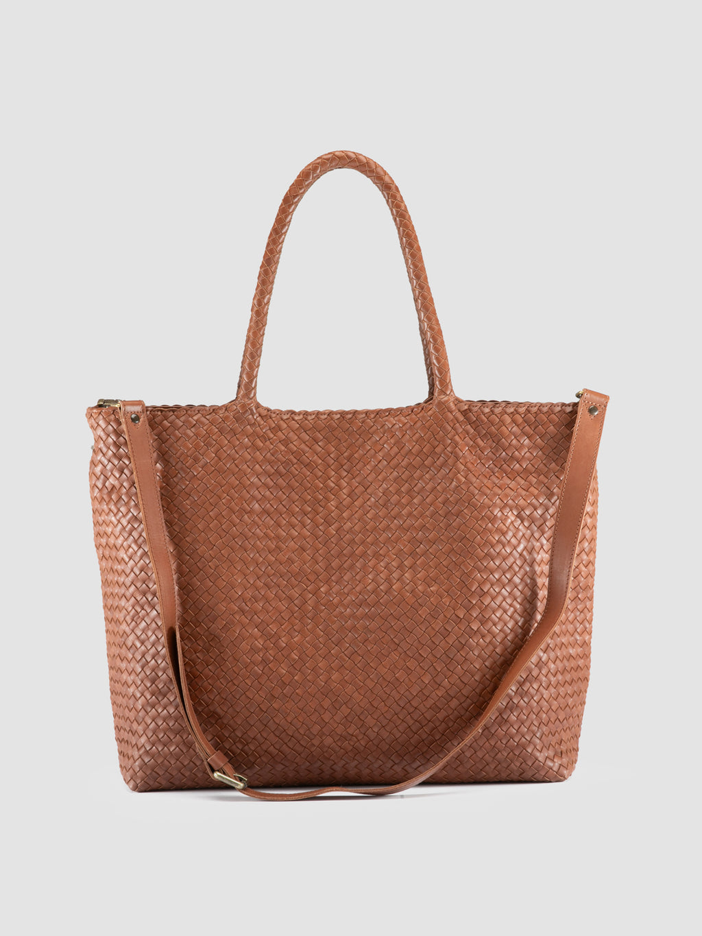 RAQUEL 002 - Brown Leather Shoulder Bag - image 4,side view