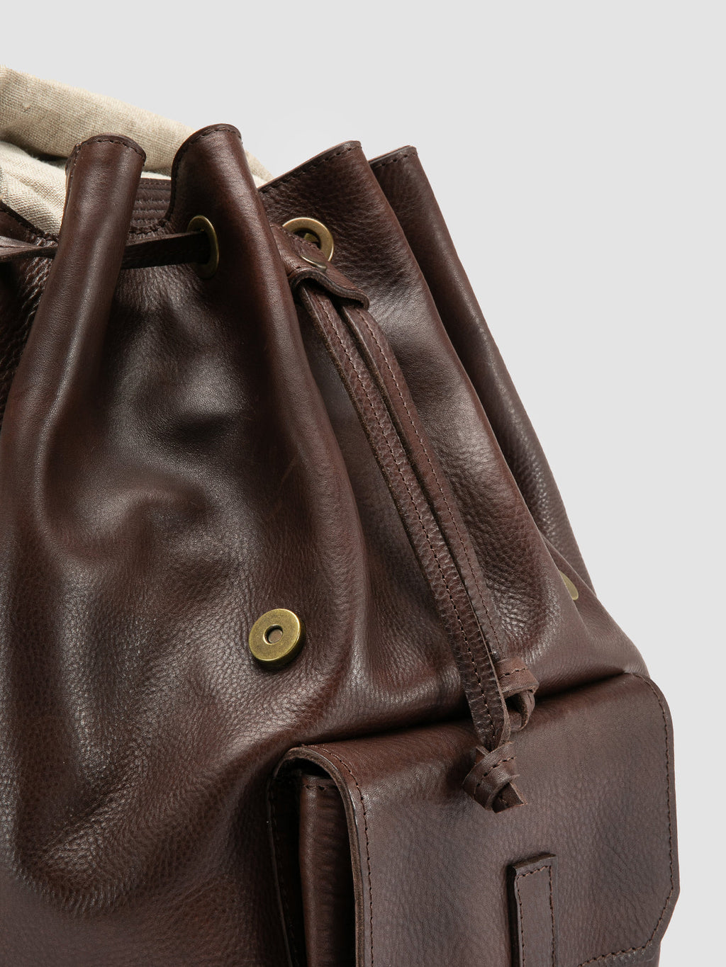 RARE 047 - Zaino in Pelle Marrone - image 2,side view