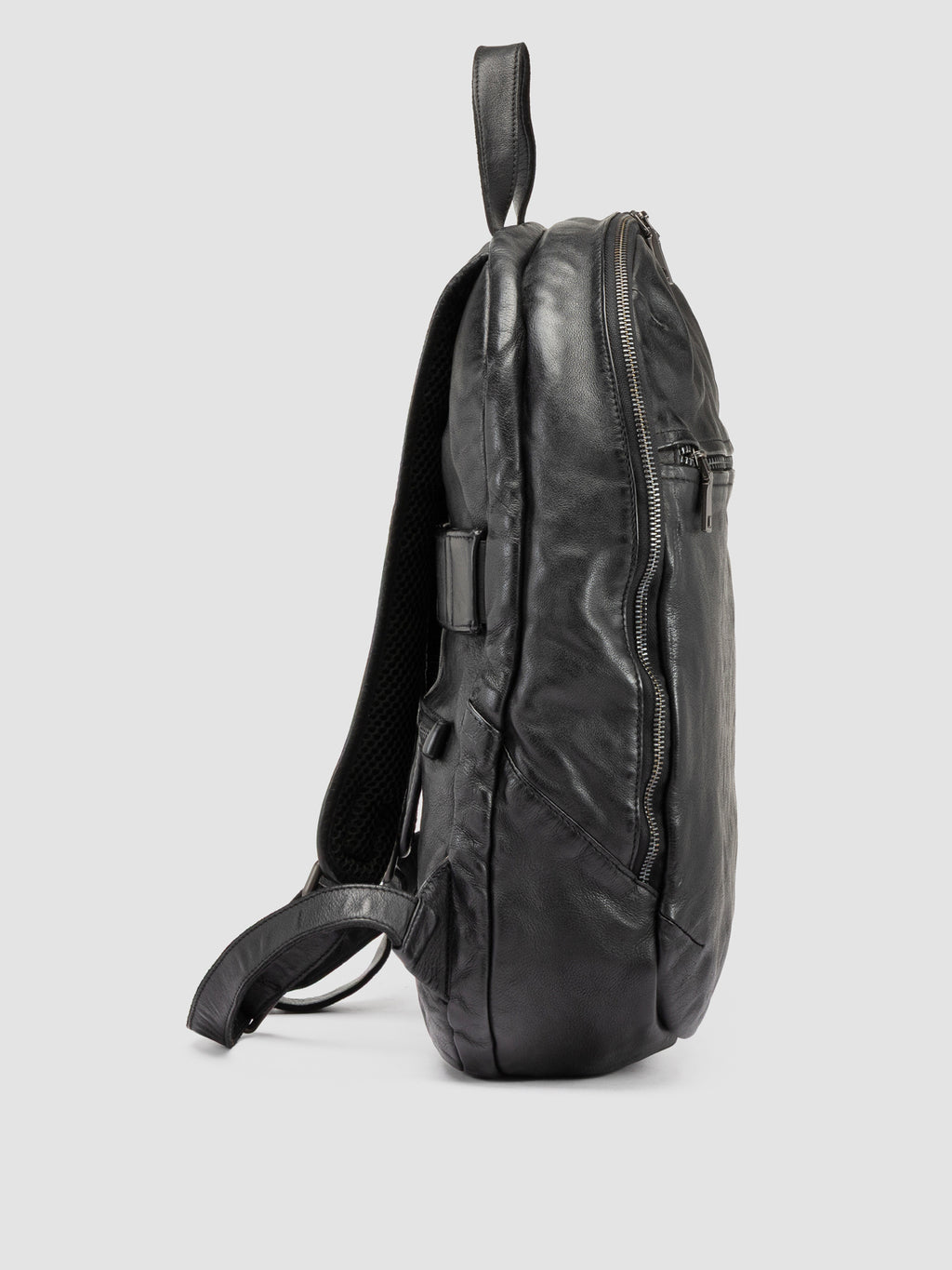 RECRUIT 019 - Black Leather Backpack - image OCBRECR19IGNIS1000TU0 - 3