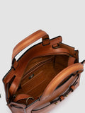 SADDLE 009 - Brown Leather Hand Bag - thumb image 6,side view