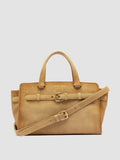 SADDLE 026 - Borsa a Mano in Pelle Scamosciata Beige - thumb image 1,side view