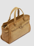 SADDLE 026 - Borsa a Mano in Pelle Scamosciata Beige - thumb image 2,side view
