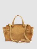 SADDLE 026 - Borsa a Mano in Pelle Scamosciata Beige - thumb image 5,side view
