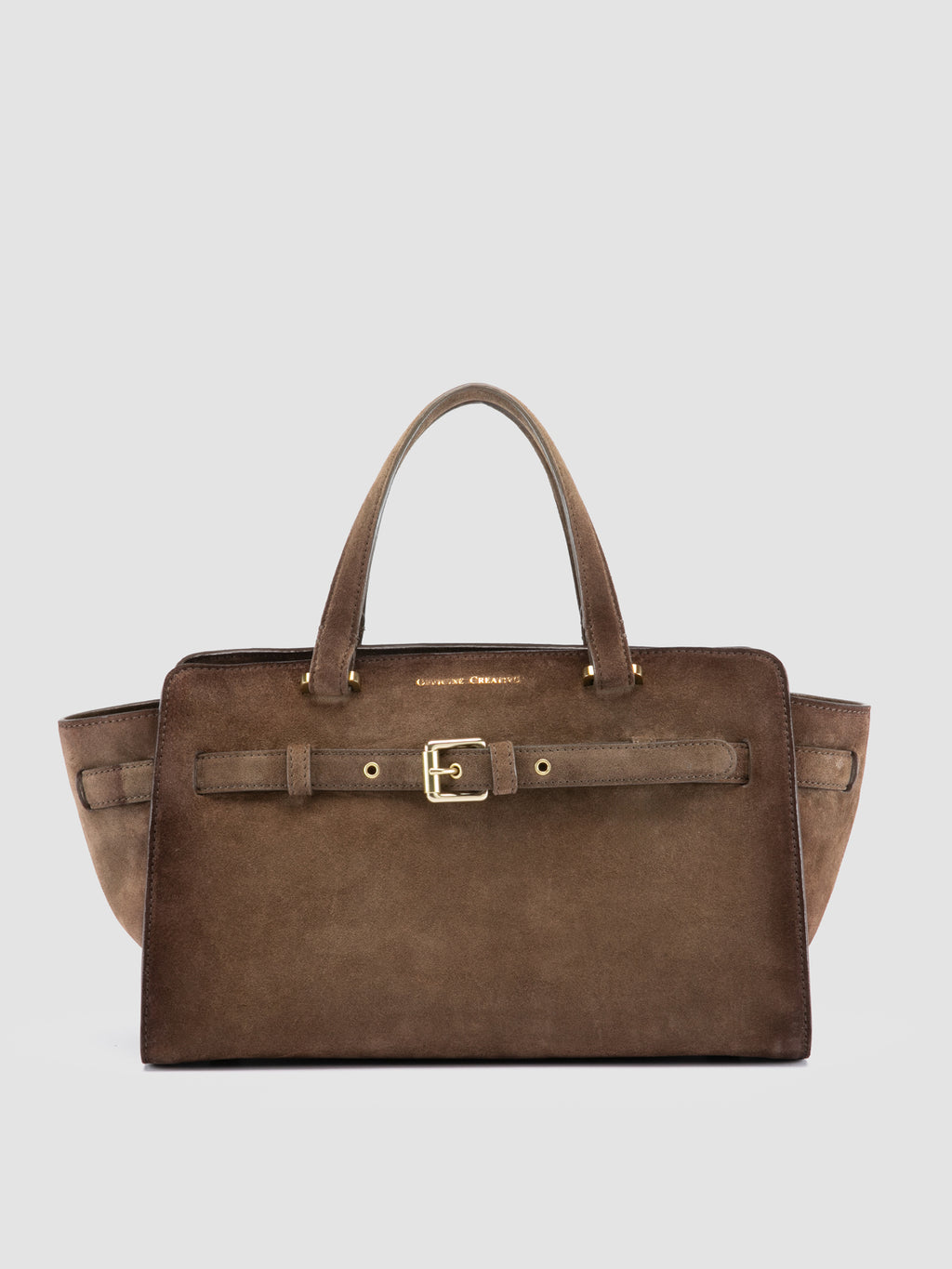 SADDLE 026 - Brown Suede Handle Bag - image 1,side view