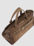 SADDLE 026 - Brown Suede Handle Bag - thumb image 2,side view