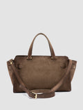 SADDLE 026 - Brown Suede Handle Bag - thumb image 4,side view
