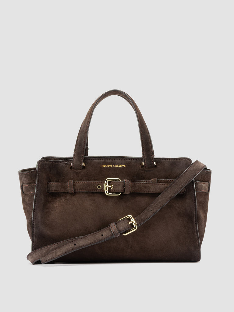 SADDLE 026 - Brown Suede Handle Bag