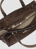SADDLE 026 - Brown Suede Handle Bag - thumb image 7,side view