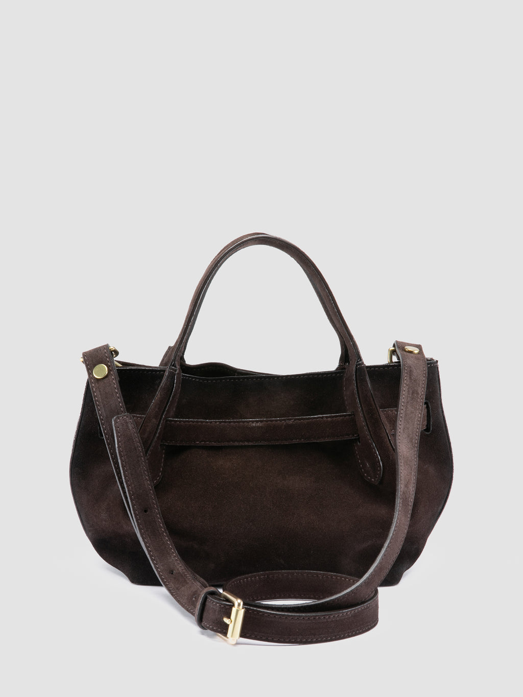 SADDLE 028 - Brown Suede Handle Bag - image 10,side view