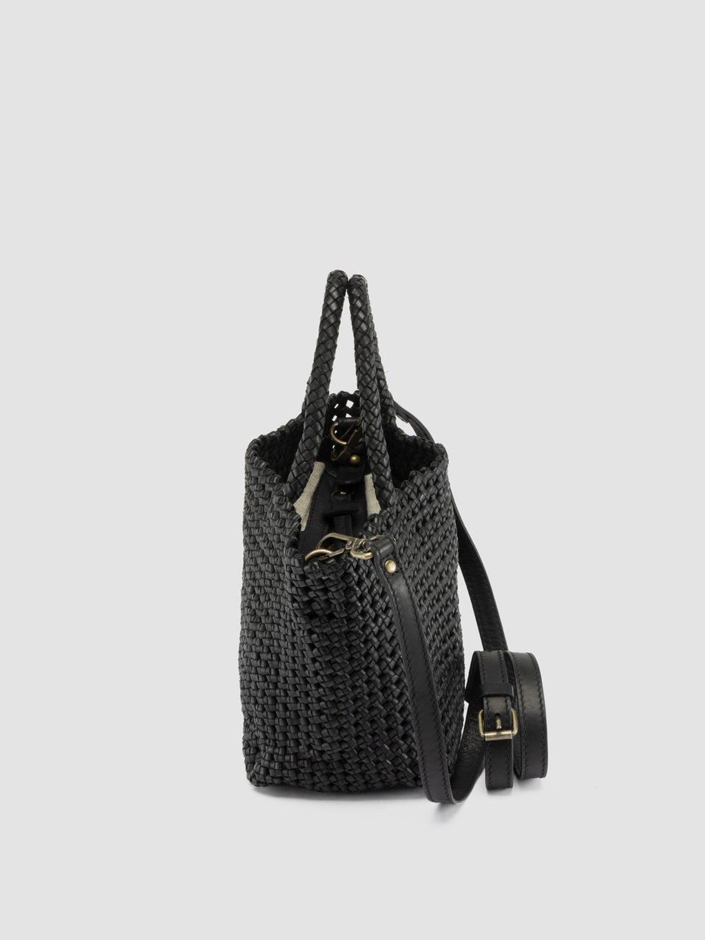 VICKY 001 - Borsa a Mano in Pelle Nera - image 6,side view
