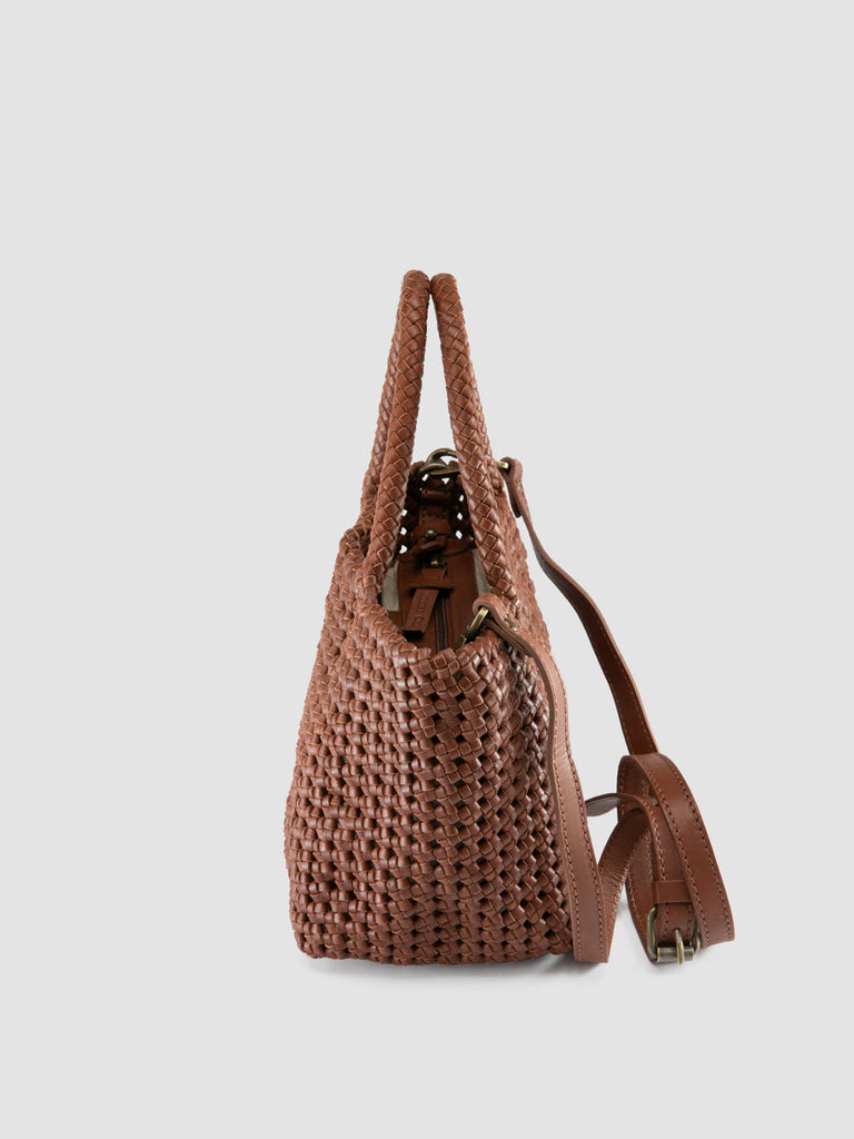 VICKY 001 - Brown Leather Handle Bag