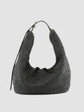 VICKY 002 - Black Leather Shoulder Bag - thumb image 1,side view