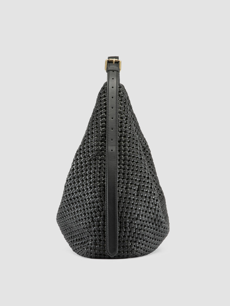 VICKY 002 - Black Leather Shoulder Bag