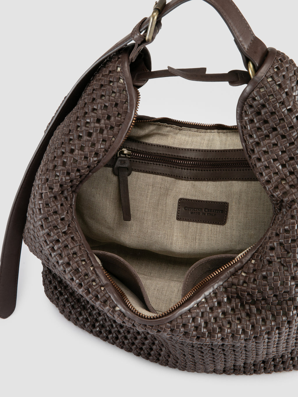 VICKY 002 - Brown Leather Shoulder Bag - image 6