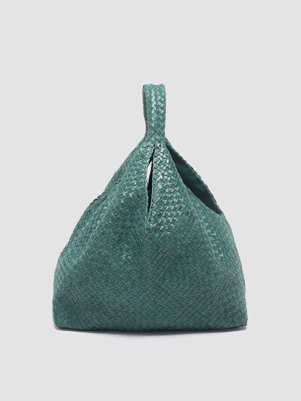 OC CLASS 056 Woven - Green Leather Handle Bag