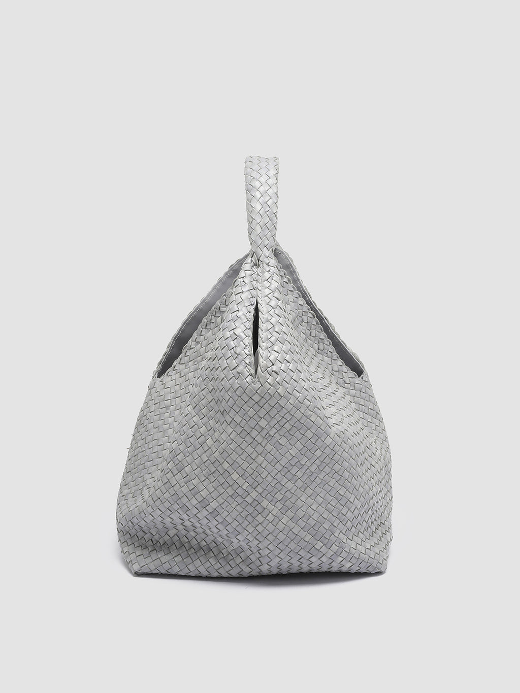 OC CLASS 056 Woven - Grey Leather Handle Bag