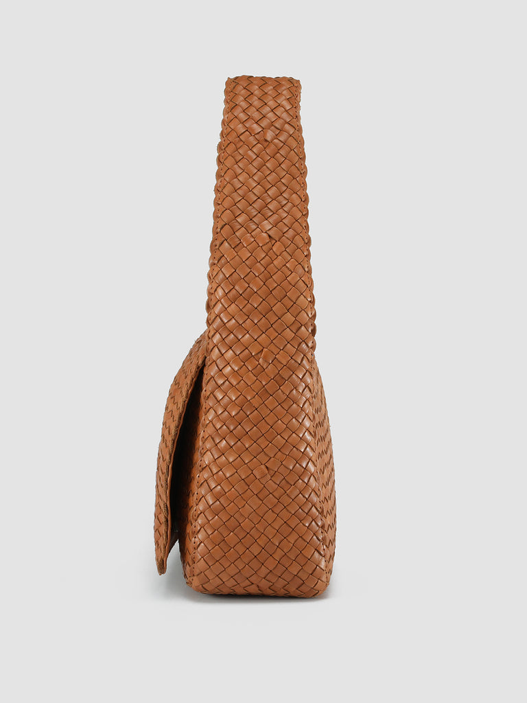 OC CLASS 062 Woven - Borsa a Spalla in Pelle Marrone
