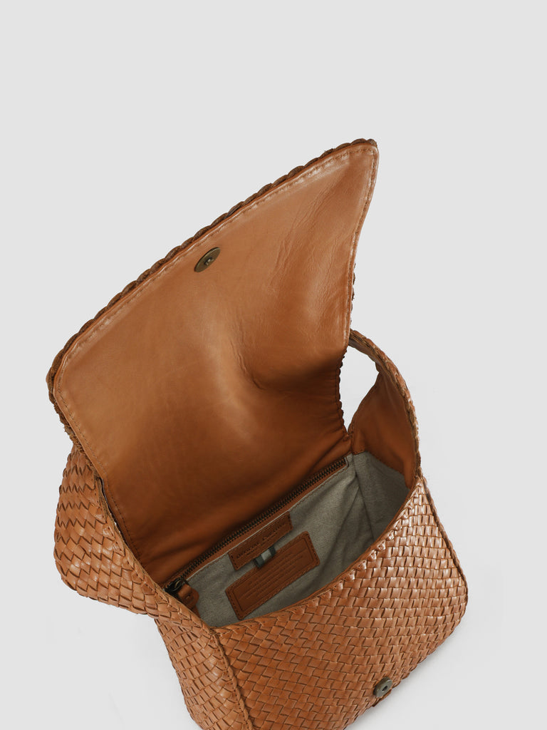 OC CLASS 062 Woven - Borsa a Spalla in Pelle Marrone