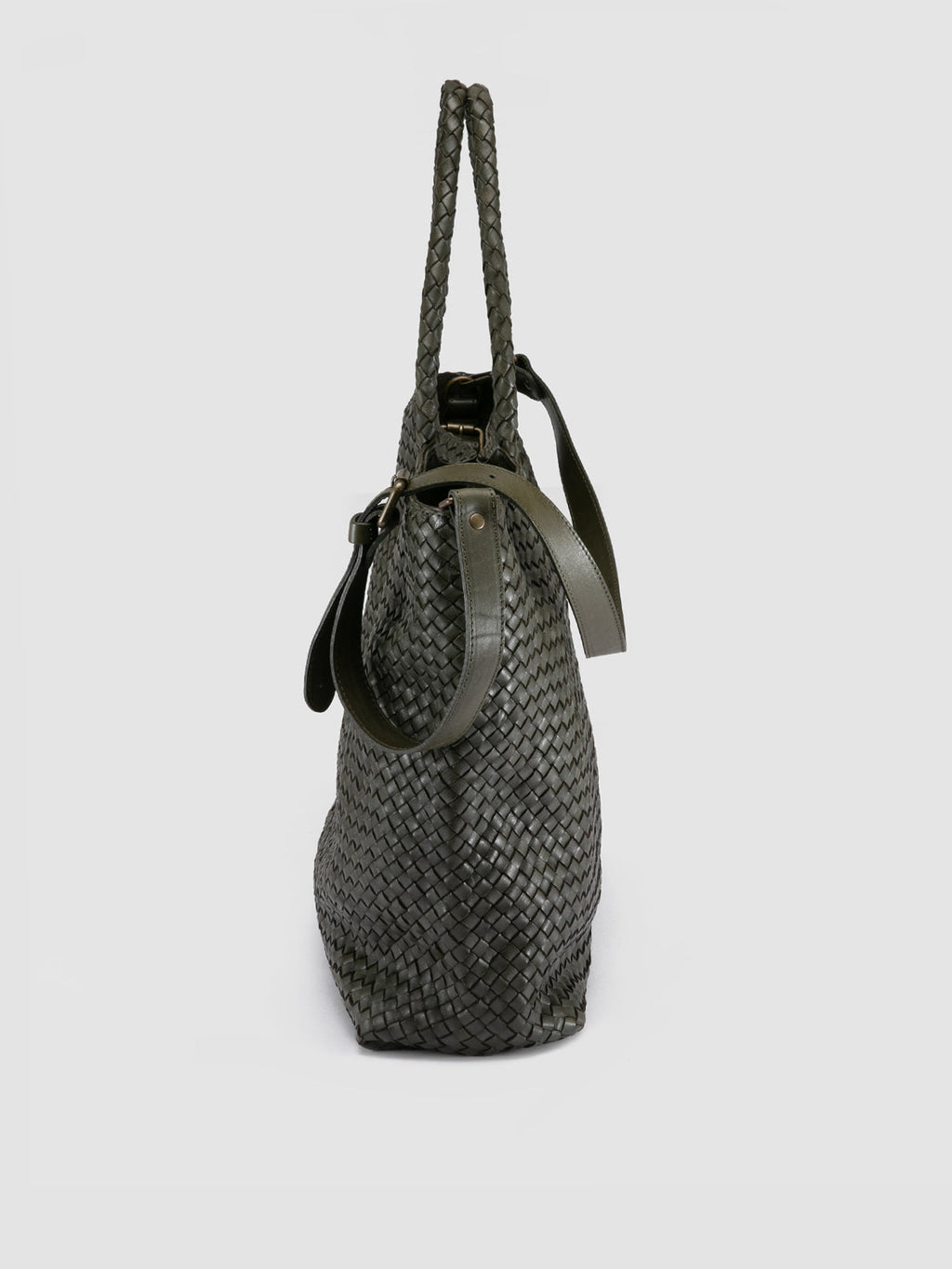 OC CLASS 35 Woven - Green Woven Leather Shoulder Bag