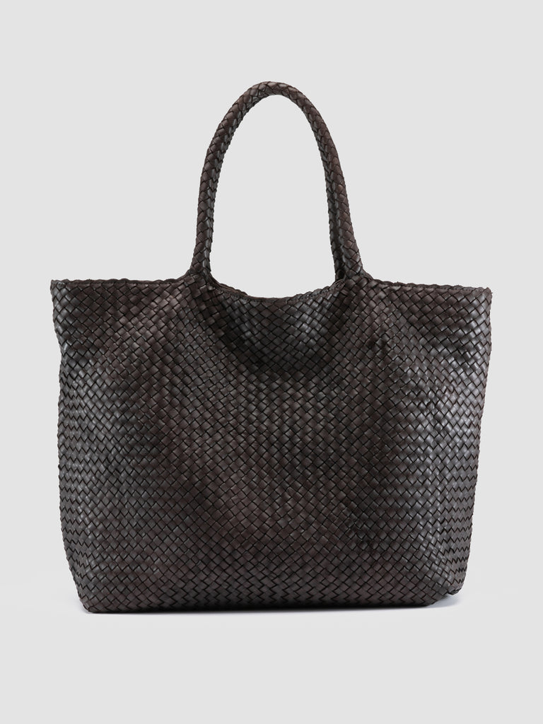 OC CLASS 35 Woven - Tote Bag in Pelle Marrone