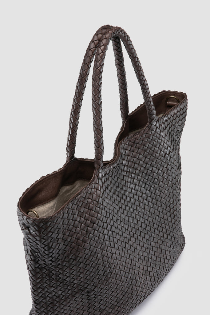 OC CLASS 35 Woven - Tote Bag in Pelle Marrone