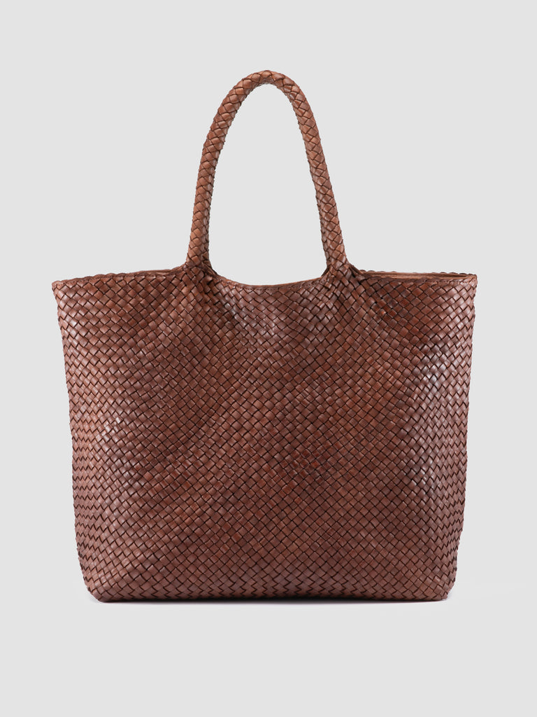 OC CLASS 35 Woven - Tote Bag in Pelle Marrone