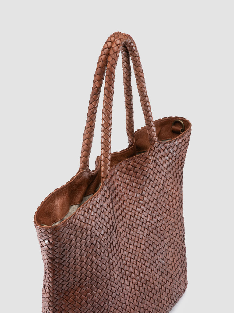 OC CLASS 35 Woven - Tote Bag in Pelle Marrone