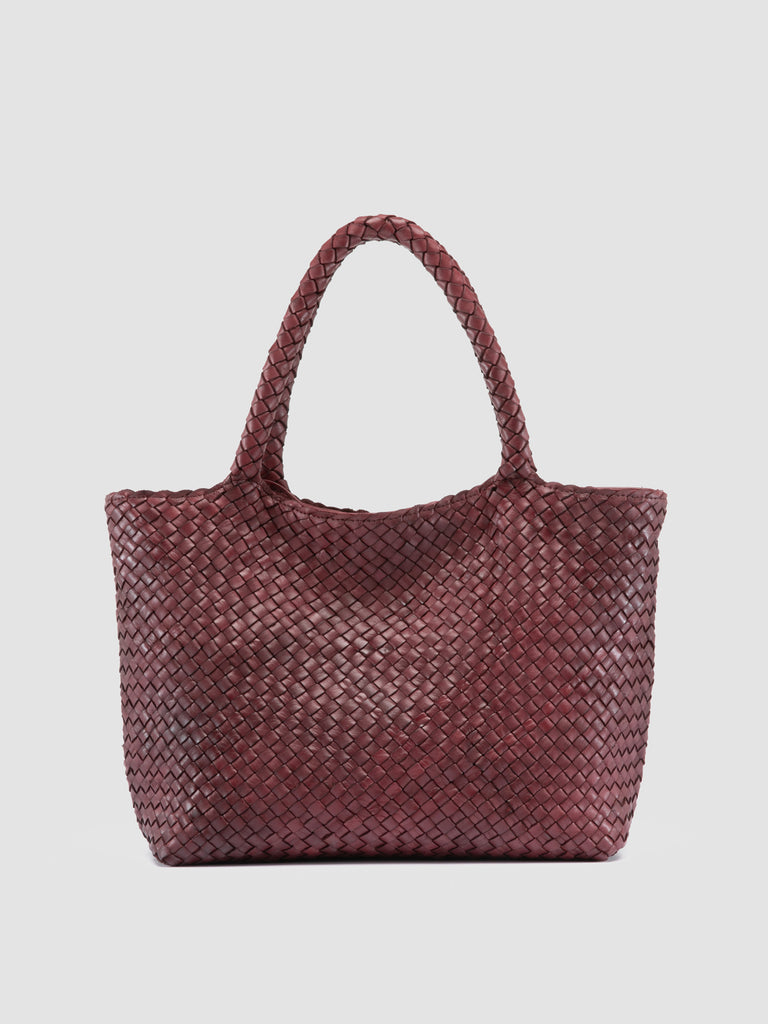 OC CLASS 48 - Tote Bag in Pelle Intrecciata Bordeaux