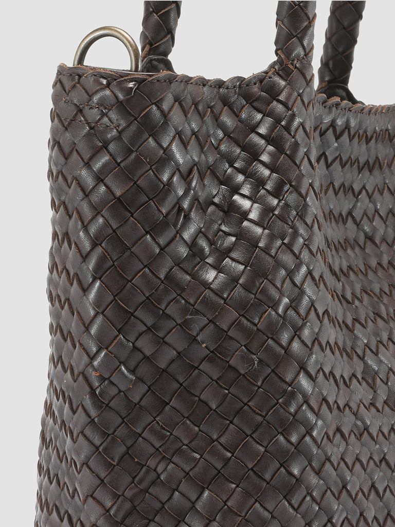 OC CLASS 48 - Tote Bag in Pelle Intrecciata Marrone