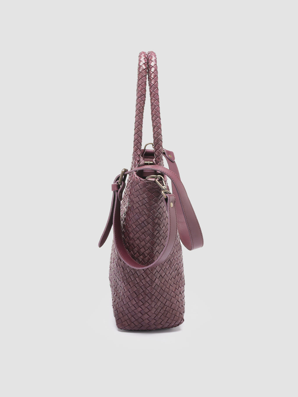 OC CLASS 511 Woven - Borsa con Manico in Pelle Bordeaux