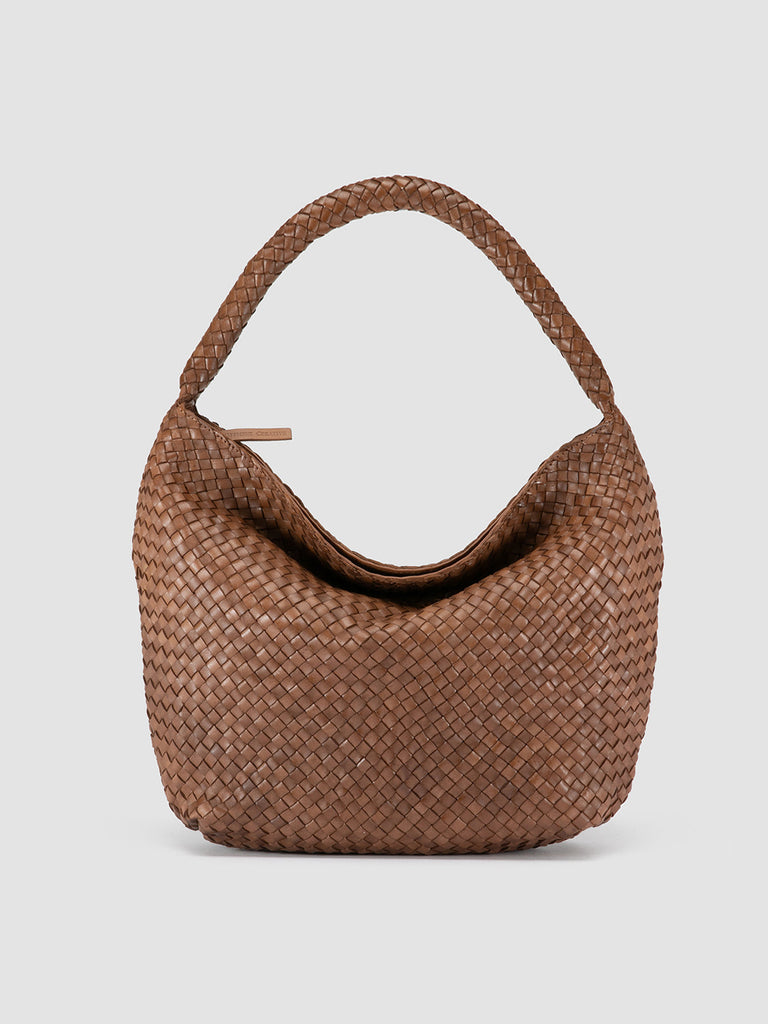 OC CLASS 09 - Brown Woven Leather Tote Bag