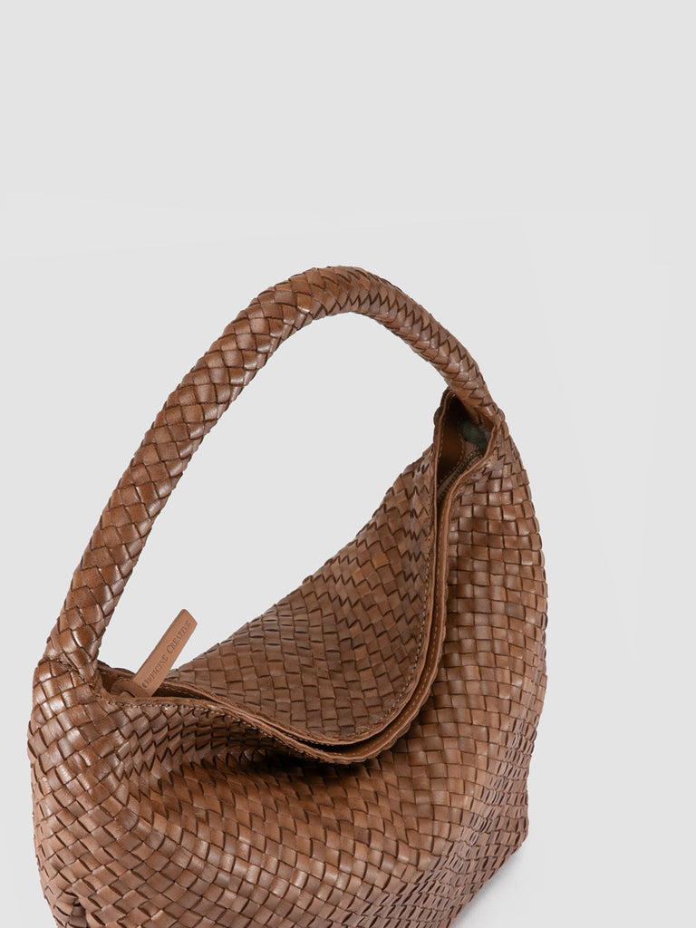 OC CLASS 09 - Brown Woven Leather Tote Bag