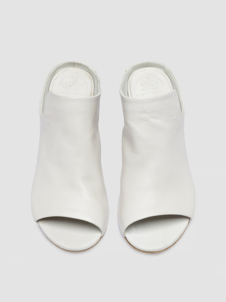 ADELE 003 - White Leather Slide Sandals