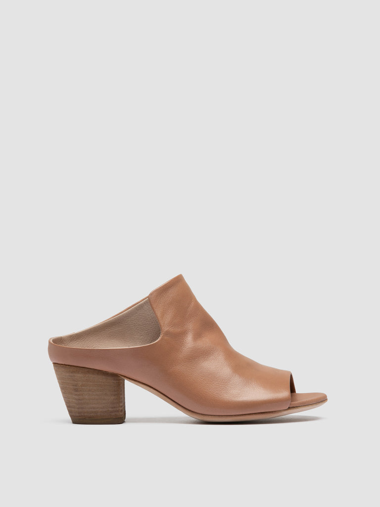 ADELE 003 - Brown Leather Slide Sandals